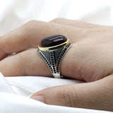 bague oeil de taureau argent