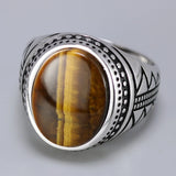 chevalière homme oeil de tigre