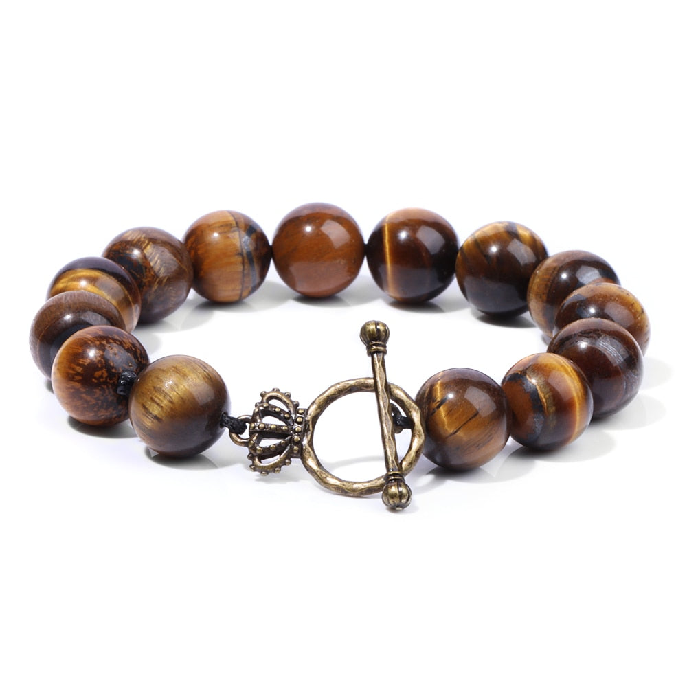Bracelet Perles Oeil De Tigre Grade A — Pierre Naturelle, Fait Main, Sur Mesure — Homme, Femme, Enfant
