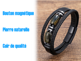 bracelet homme oeil de tigre bleu