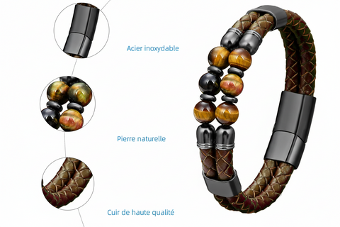 Bracelet Femme Sloya Serena en pierres Oeil de Tigre | 3 Suisses Bracelet Femme Sloya Serena en pierres Oeil de Tigre | 3 Suisses