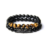 bracelet homme oeil de tigre onyx