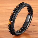 bracelet pierre cuir