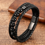 bracelet homme perle noir​