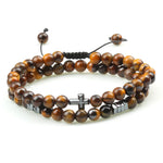 bracelet homme perles croix