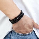 bracelet homme perle noir naturelle