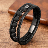 bracelet perle noire homme​