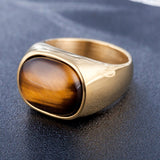 bague acier oeil de tigre pas cher