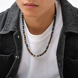 collier œil de tigre homme pierre naturelle