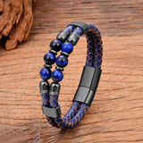 bracelet homme perle bleu