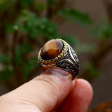 bague homme avec oeil de tigre