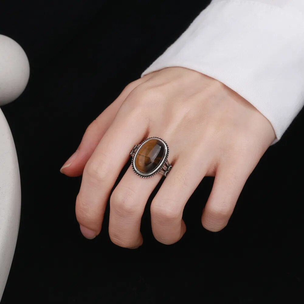 Bague Pierre Naturelle Femme | Pierre du Tigre