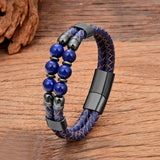 bracelet perles bleues homme