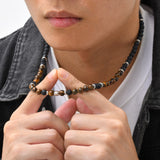 collier homme oeil de tigre