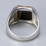 bague argent homme pierre tigre