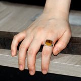 bague homme argent oeil de tigre​