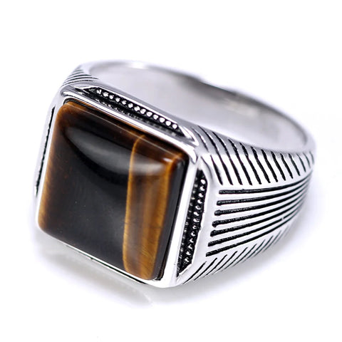 bague homme argent oeil de tigre