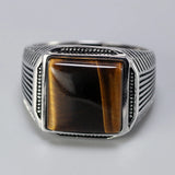 bague oeil de tigre argent homme