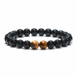 bracelet obsidienne et oeil de tigre