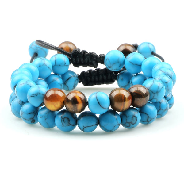 Bracelet Oeil De Tigre Bleu Perles 8mm - Lithothérapie, élastique, Neuf Avec étiquettes