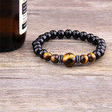 Bracelet Oeil de Tigre et Onyx Noir