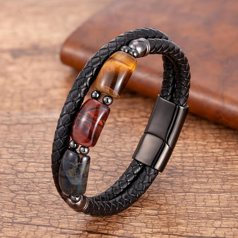 Bracelet Oeil de Tigre Gourmette Homme Femme Protection contre Energie -  Artistika