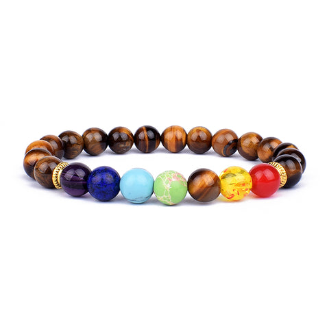 Bracelet 7 Chakras Oeil de Tigre