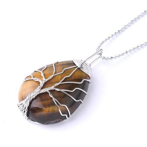 Pendentif Oeil de Tigre Arbre de Vie