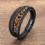 bracelet homme cuir et perle